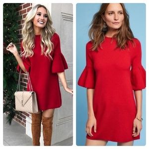 Anthropologie | Red Chester Bell-Sleeved Sweater